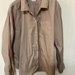 coen 長袖シャツ ベージュＬ綿100%