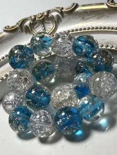 ✨暗いところで光る✨ブルークラック瑠璃ブレスレット✨