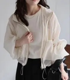 美品】DOUDOU 綿 シアーローンドロストブルゾン ホワイト - メルカリ