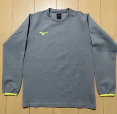 MIZUNO ミズノ 長袖 トレーナー グレー 蛍光イエローのサムネイル