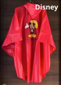 Disney レインポンチョ　大人用　M レッド　ミッキーマウス