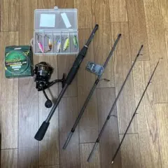 ショアジギ シーバス4ピース2.7mスピニングロッド&スピニングリール