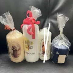 바티칸 시국 등에서 가져온 유럽 양초 2개, 별 모양 디자인 1개 미사용
