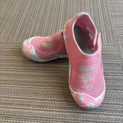 adidas キッズサンダル 18cm ピンク/グリーン