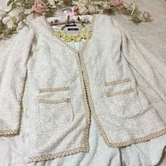 【美品】LAMIAツイードニットカーディガンコート スナイデル ミーア ノエラ系