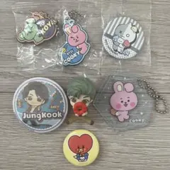 7点セット！TinyTAN マスコットキーホルダー 缶バッジ BT21