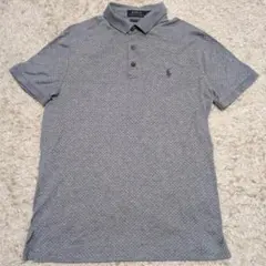 ポロラルフローレン カスタムスリムフィット ポロシャツ グレー ドット柄