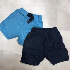 男の子 ショートパンツ 2枚セット 100cm 110cm 黒 水色 半ズボン