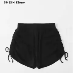 SHEIN EZwear 黒 ショートパンツ ドロスト フリル