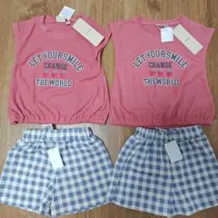 ☆新品☆　90　イチゴ柄　パジャマ　2着セット　お揃い　双子　女の子
