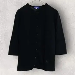 BURBERRY BLUELABEL 黒 七分袖カーディガン 38