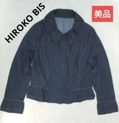 HIROKO BIS　美品　デニムジャケット　M　黒色　綿、ポリウレタン混合