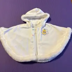 ミキハウス　フード付きホワイトポンチョ