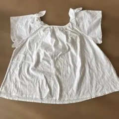 zaraホワイトコットンフリル袖ブラウス 13-14歳