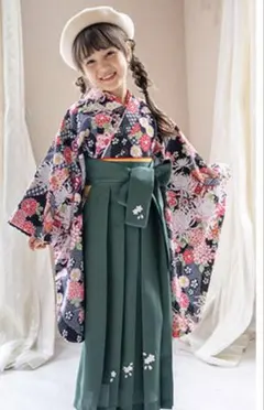 花柄 袴４点セット 小学生　卒業式