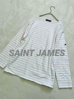 セントジェームス 薄ピンクボーダー バスクシャツ ウェッソン フランス製 T5