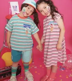 ブリーズ　サーティワン ワンピース 100 ラブポーション　ピンク　茶