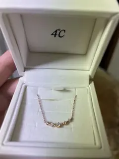 4°C ピンクゴールド ダイヤ ネックレス　k10 刻印有り