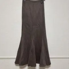 【美品】マーメイドスカート ブラウン S スエード調 春夏 高見え