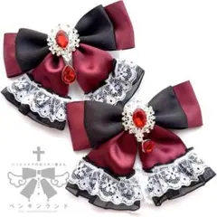 プリンセスレースリボンヘアクリップ, レース付き　薄紫S　ペンギンランド