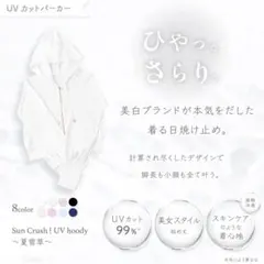 【新品未使用】Sun Crush！UV hoody 〜夏雪草〜パーカー ホワイトのサムネイル
