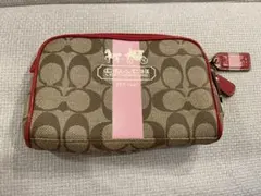 Coach モノグラムポーチ ブラウン/ピンク