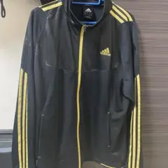 【美品】adidas、トラックジャケット、ジャージ、黒、長袖