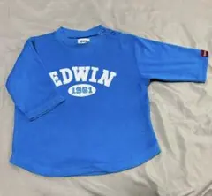 EDWIN エドウィン パイル地 七分袖 Tシャツ 95cm 新品 青 ブルーのサムネイル