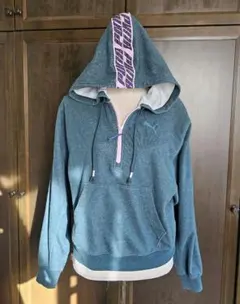 PUMA フード付きパーカー Lサイズ 青