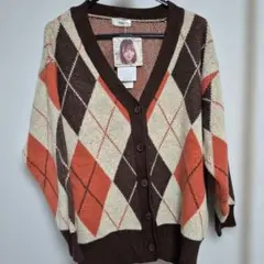 ROMEX アーガイル柄カーディガン、新品未使用最終値下げタグ付き