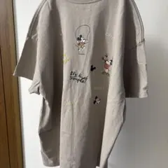 Disney Mickey Mouse 刺繍 半袖Tシャツ ライトグレーのサムネイル