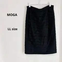 MOGA モガ　ティアードスカート　LL ブラック　ウール100% ビギ　ひざ丈