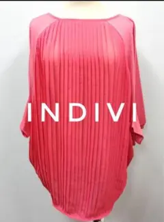 INDIVI ドルマンスリーブ　シャツ　プリーツ　ピンク