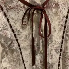 花柄レース長袖ワンピース