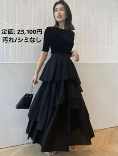 【最終値下】anuansイレギュラーティアードボリュームスカート BLACKのサムネイル