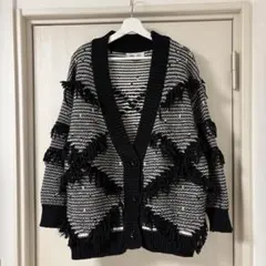 zara maison special フリンジニットカーディガン