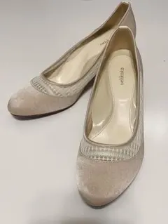 大きいサイズ　26㎝　ベージュ スエード調 ハイヒール パンプス