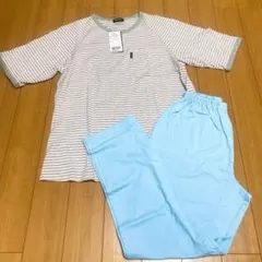 【新品】レノマrenoma　春夏物薄手 パジャマ（M) ピンク＋グレー ブルーのサムネイル