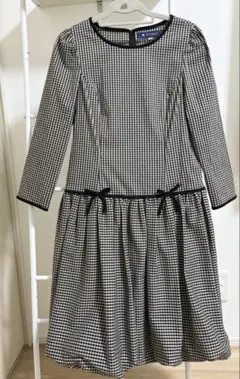 M's GRACY ギンガムチェック 半袖ワンピース 40 新品タグ付き M'S GRACY ギンガムチェック フラワー 半袖ワンピース S