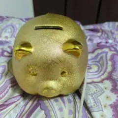 金色の豚の貯金箱 インテリア 置物