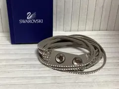 未使用美品スワロフスキーSwarovski スエード ラップブレスレット本物