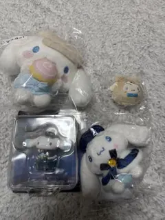 シナモロールぬいぐるみ、フィギュア4点セット