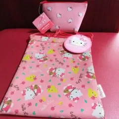 1403）新品未使用　HELLO KITTY 巾着＆新品はろーきてぃミニポーチ
