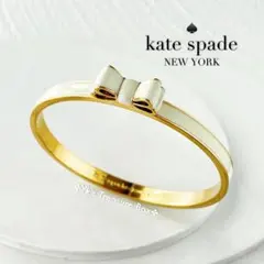 S560/kate spade/クリームホワイト/エナメルリボンゴールドバングル
