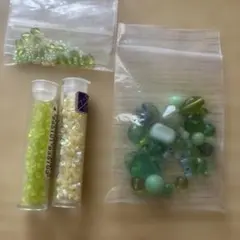 ビーズ　まとめ売り　緑系