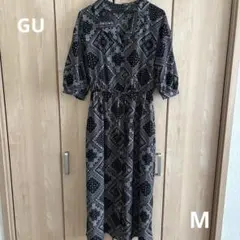 GU バンダナ柄 ロングワンピース M