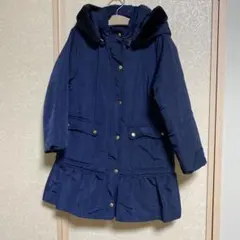 petit main ネイビーコート 130cm フリル裾　中綿コート