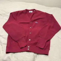 80s-90s USA製　Lacoste バーガンディ IZODカーディガン