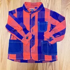 WE LUV VEGGIES チェック柄長袖シャツ