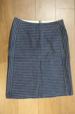 パラスパレス　タイトスカート M インディゴ　ネイビー　ストライプ